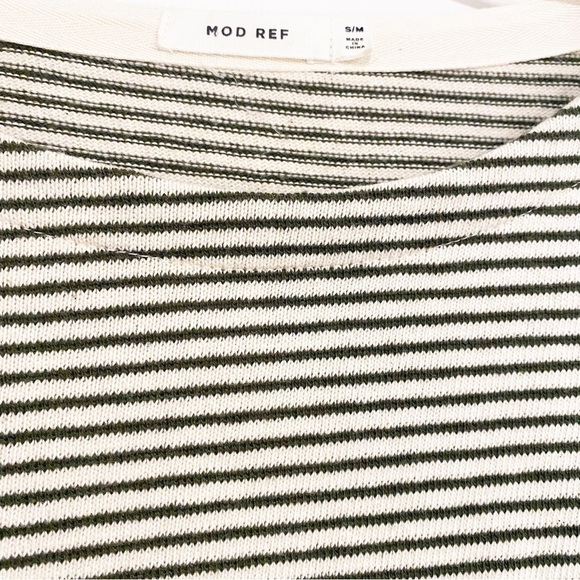 Mod Ref | Striped Cotton Top Relaxed Fit Black White Size Small Medium - Picture 3 of 6
